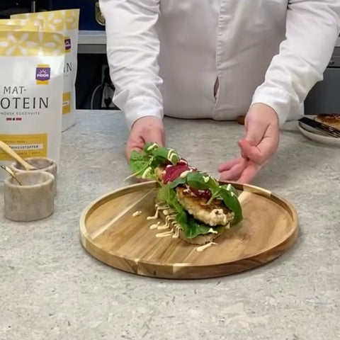Spicy proteinberiket kyllingburger